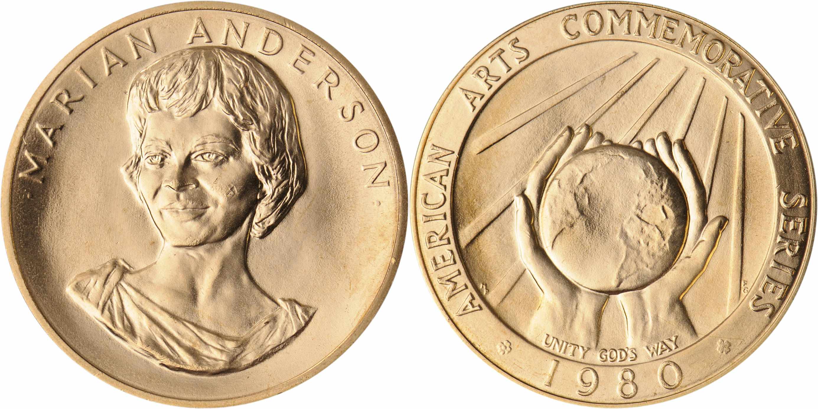 Appraisal: Marian Anderson Half Ounce American Arts Gold Medals All are