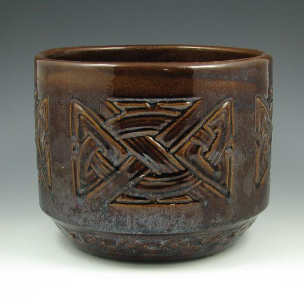 Appraisal: Weller brown glazed jardiniere Marked WELLER There is a minute