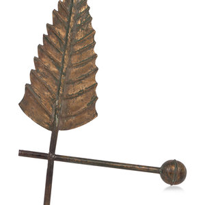 Appraisal: A Gilt Copper Quill Weather Vane American th Century height