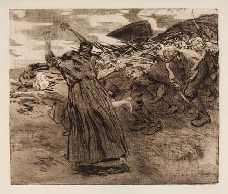 Appraisal: K THE KOLLWITZ Losbruch Etching aquatint and roulette x mm