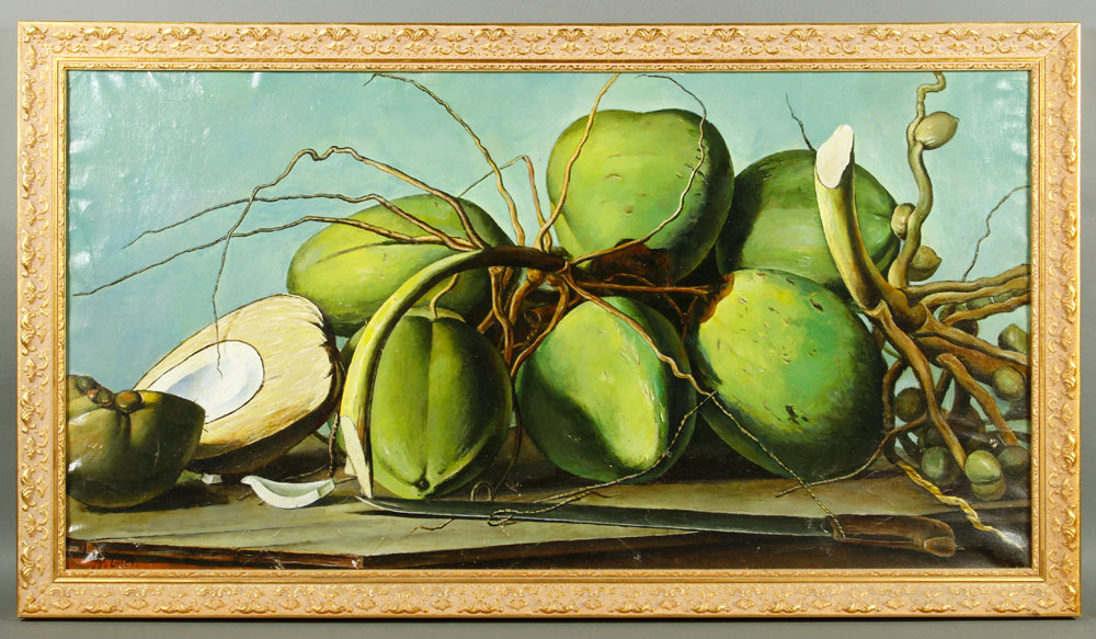 Appraisal: - Still Life with Coconuts O C Still life with