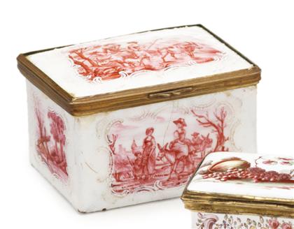 Appraisal: Large Battersea enamel snuff boxlate th century