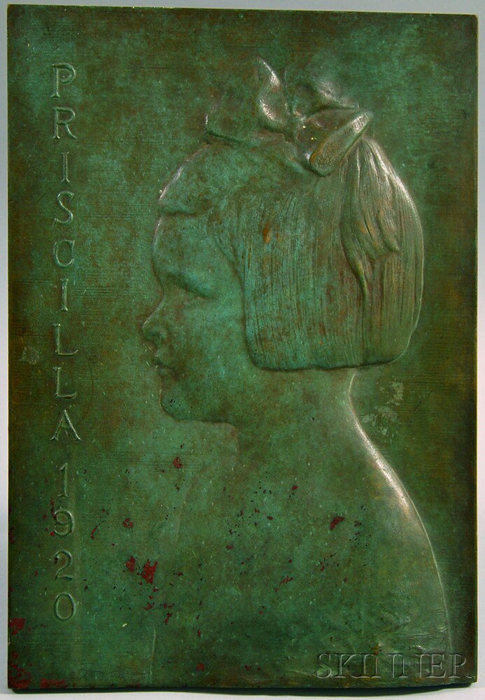 Appraisal: James Earle Fraser American - Bronze Profile Portrait Plaque of