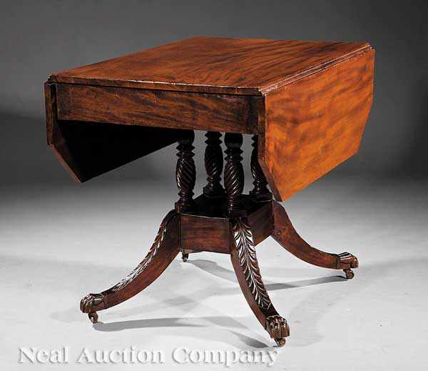 Appraisal: An American Federal Carved Mahogany Breakfast Table early th c