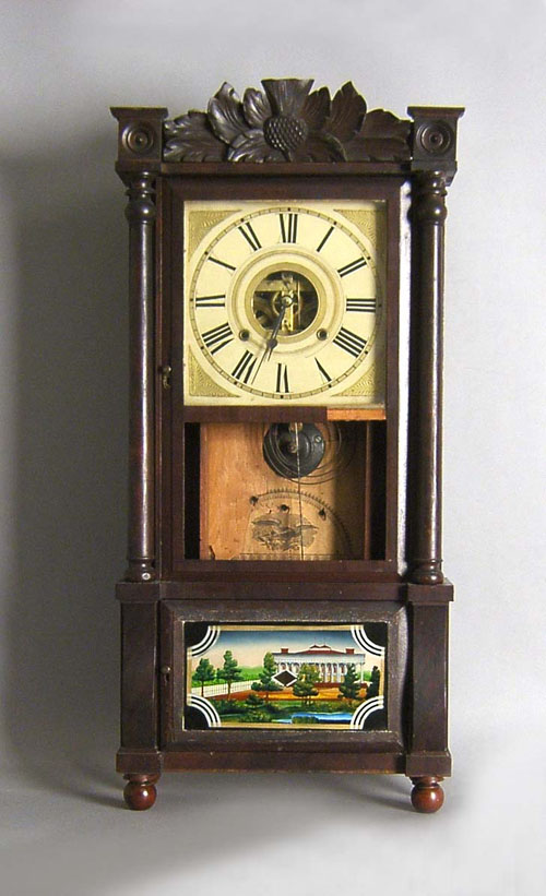 Appraisal: Connecticut late Federal mahogany mantle clock by Birge Mallory Co