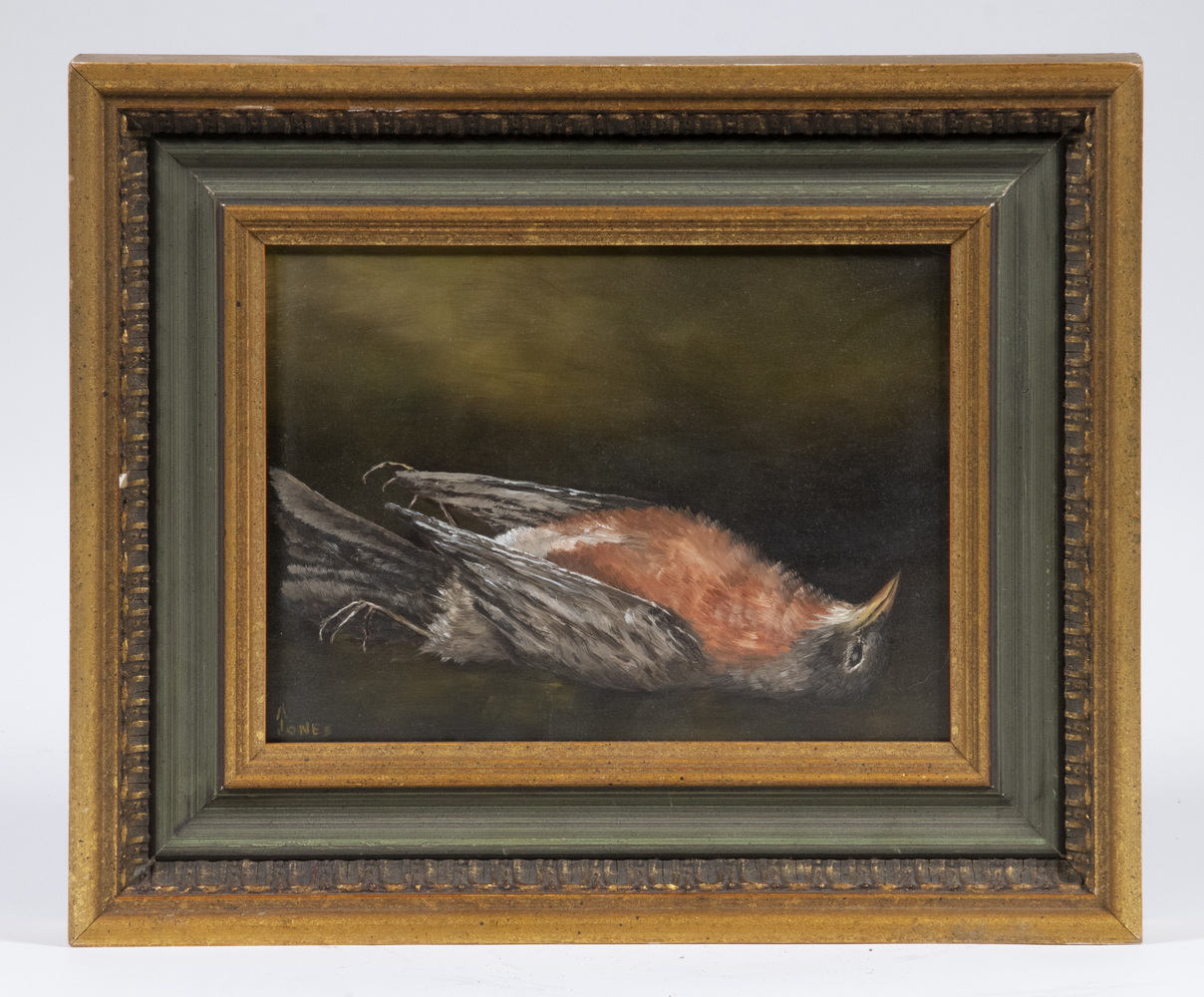 Appraisal: ARTHUR JONES VT - The Dead Robin oil on hardboard