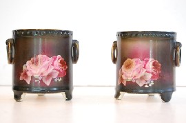 Appraisal: A PAIR OF EDWARDIAN FLORAL POTS