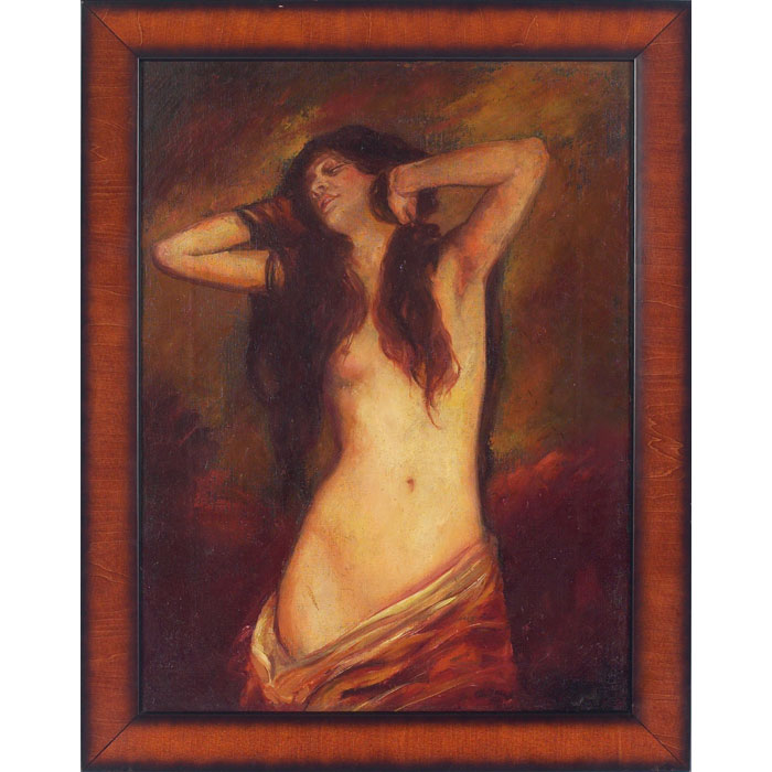 Appraisal: Artist Unknown American th century Nude c oil on canvas