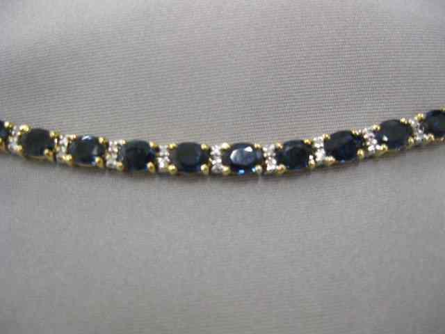 Appraisal: Sapphire Diamond Bracelet oval rich blue gems totaling carats with