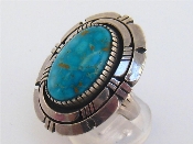 Appraisal: A Navajo silver and turquoise ring the large oval stone