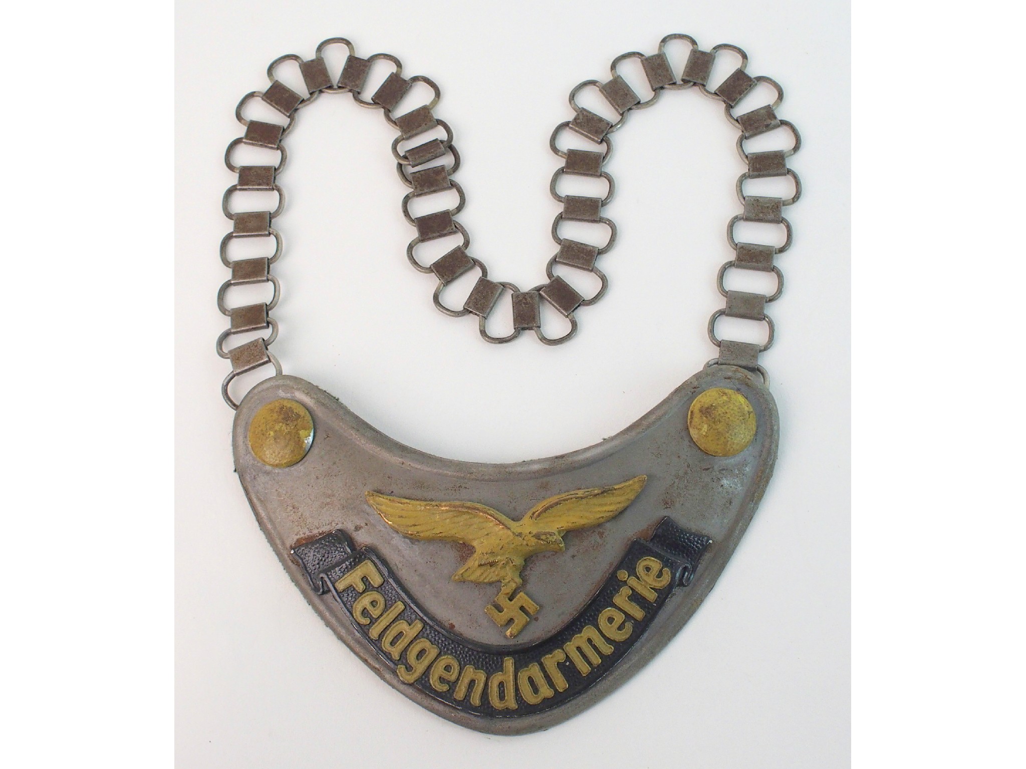 Appraisal: A Second World War German Military Field Police Gorgetwith chain