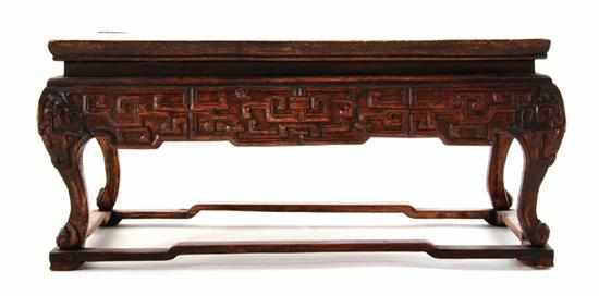 Appraisal: Chinese carved hardwood tabletop stand late Qing Dynasty diminutive altar