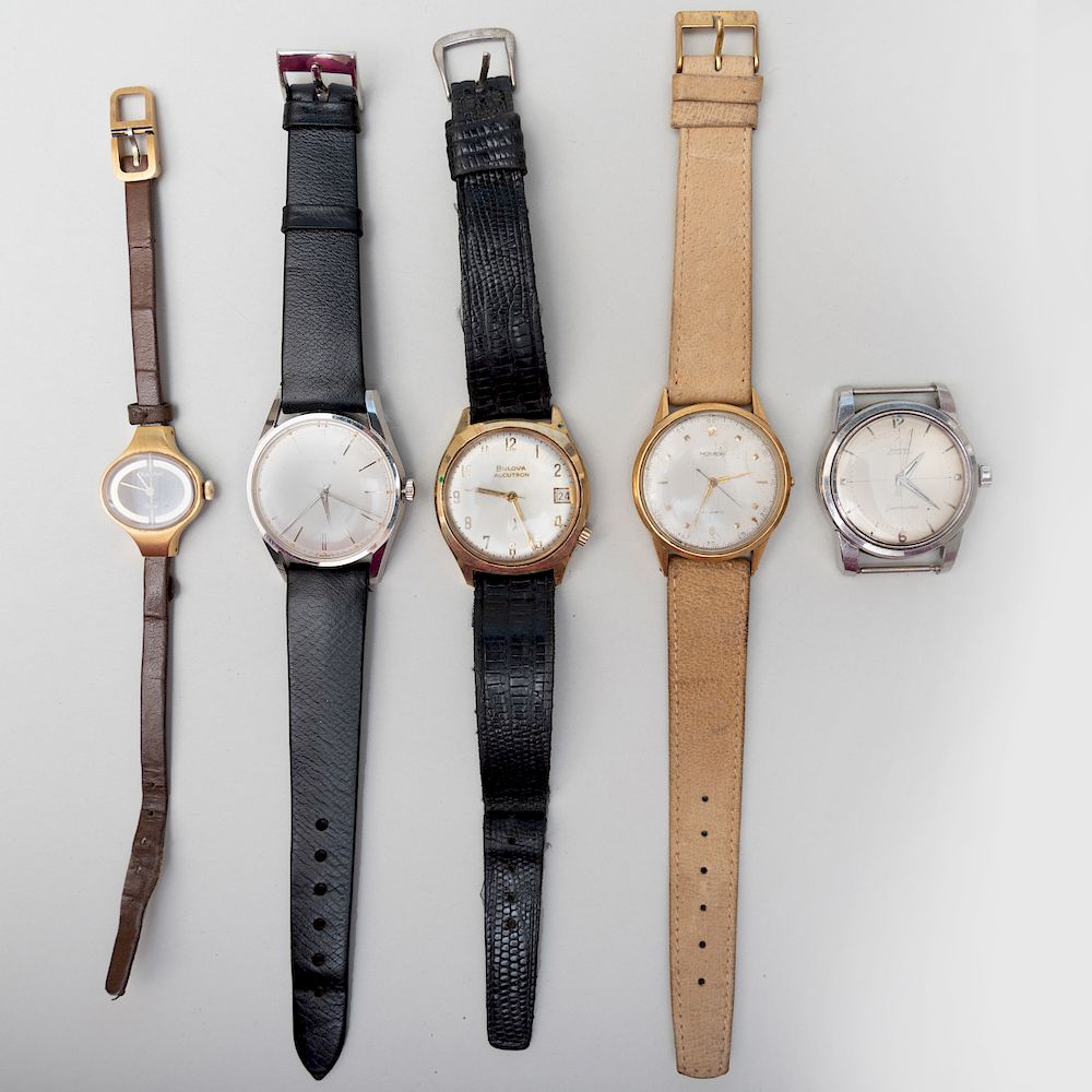 Appraisal: Group of Five Watches Including Omega Movado Eterna and Bolova