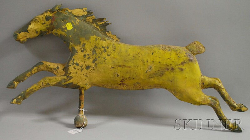 Appraisal: Gilt Molded Copper Running Horse with Bobbed Tail Weather Vane