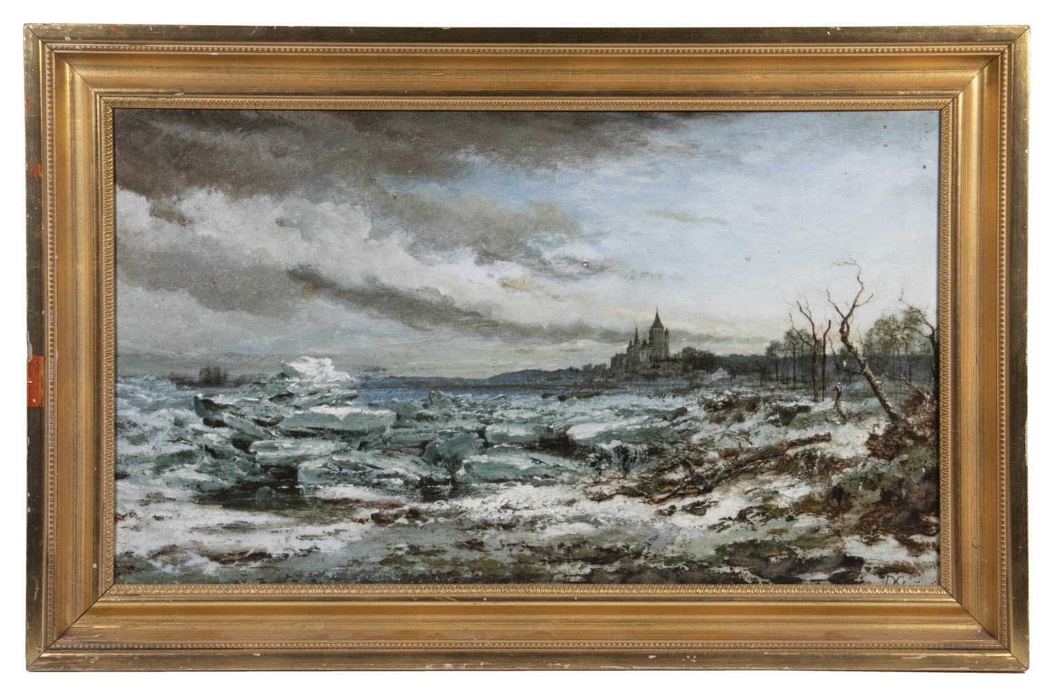 Appraisal: DOMINIQUE ADOLPHE GRENET DE JOIGNY FRANCE - French winter landscape