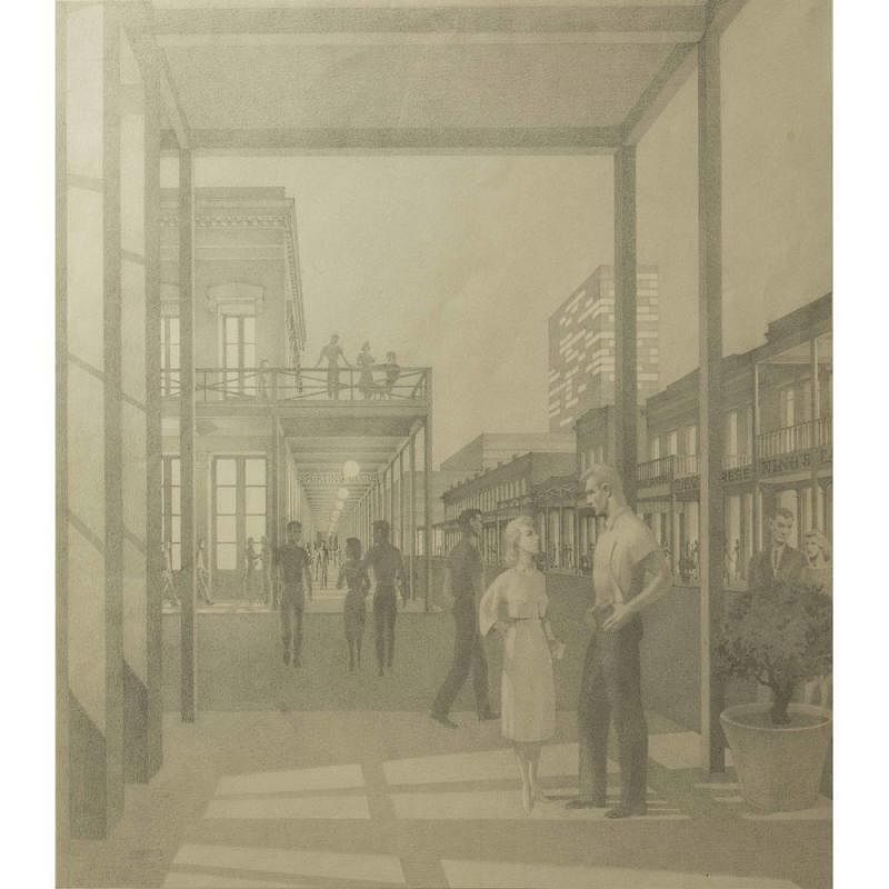 Appraisal: Dunbar Dyson Beck Ohio California - Graphite Drawing Old Sacramento