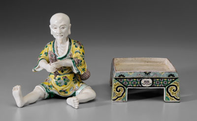 Appraisal: Famille Verte Porcelain Chinese th century one figure of seated