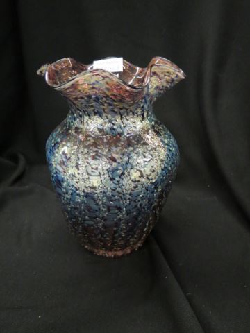 Appraisal: Dugan Carnival Glass Vase oil spot irridescent pinch body amethyst