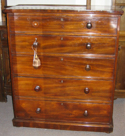 Appraisal: ENGLISH WILLIAM IV MAHOGANY CHEST OF DRAWERS Rectangular top over