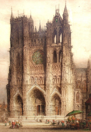 Appraisal: James Alphege Brewer act - - 'Amiens Cathedral' published Sept