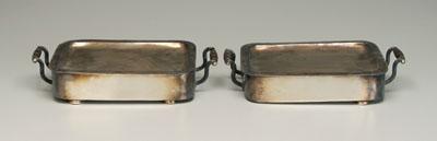 Appraisal: Pair Old Sheffield plate entree warmers rounded rectangular scroll handles