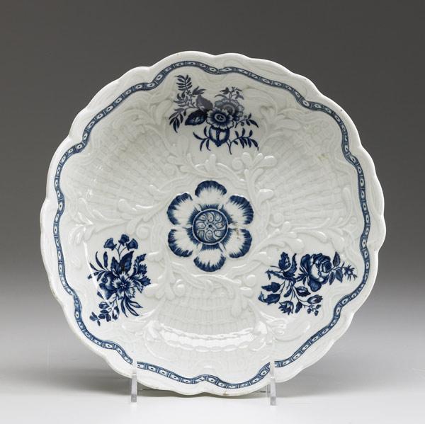 Appraisal: WORCESTER Junket bowl with raised floral pattern ca - x