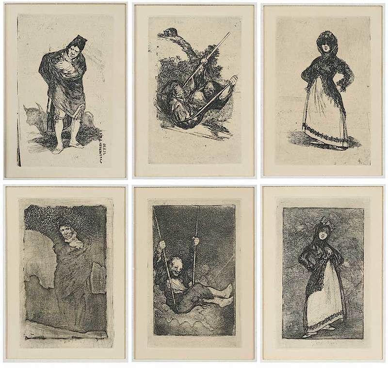 Appraisal: Francisco Goya Spanish Group of six plates from Bordeaux -