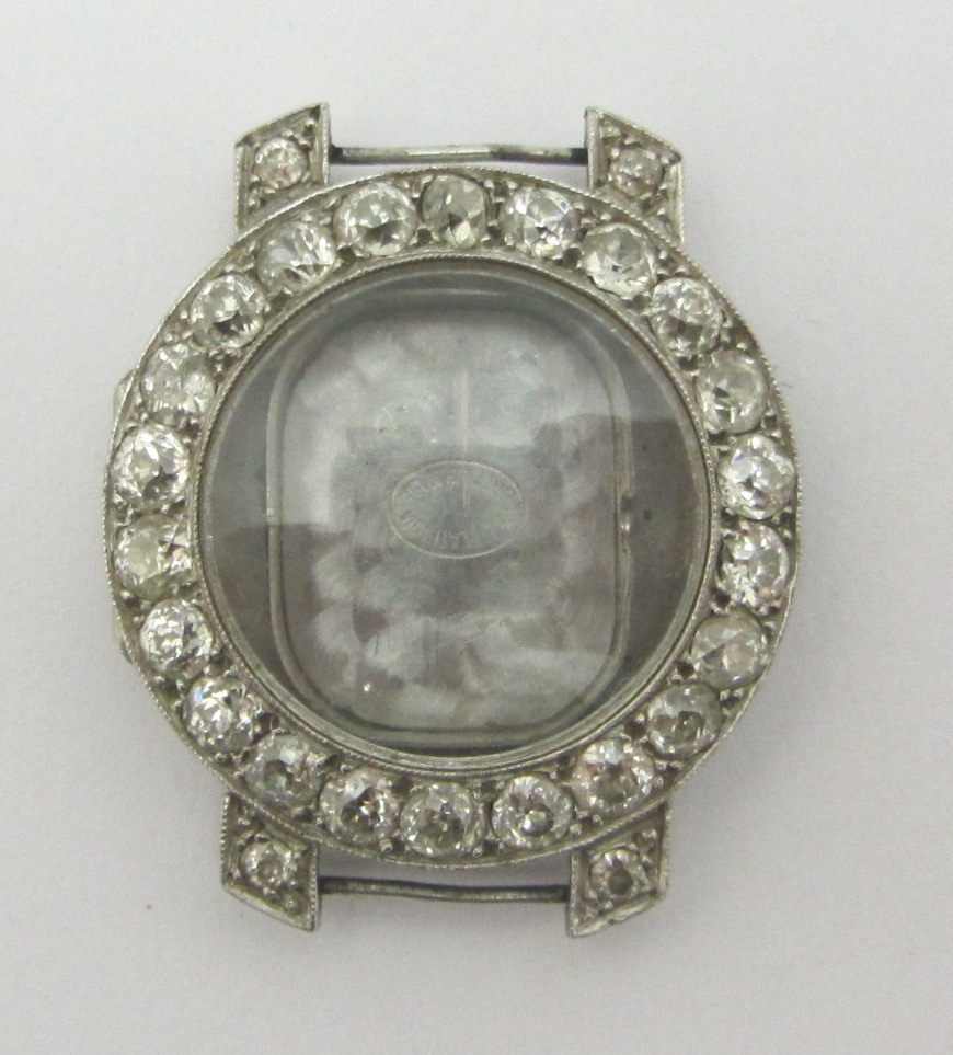 Appraisal: A ladies platinum cased and diamond set wristwatch case of