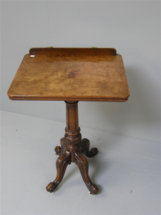 Appraisal: th century walnut adjustable reading stand raised on reeded column