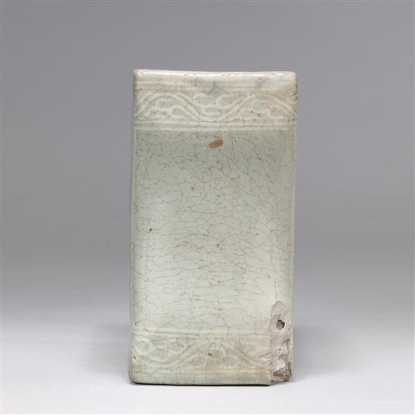 Appraisal: Korean Goryo Dynasty ceramic pillow with crackle celadon glaze each