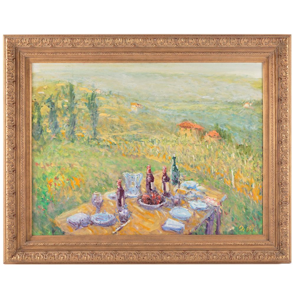 Appraisal: Duane Alt Picnic American b Oil on canvas signed D