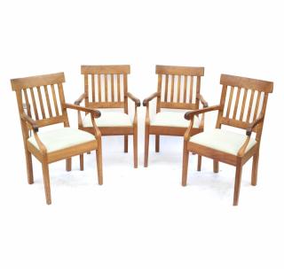 Appraisal: Four Cherry Armchairs Set of four slat back cherry armchairs