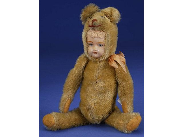 Appraisal: Teddy Bear with Celluloid Head Germany ca beige jointed mohair