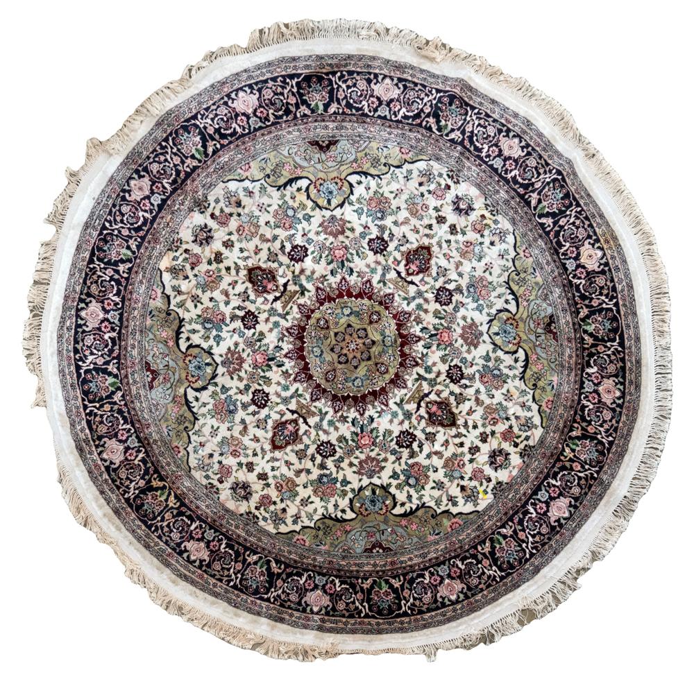 Appraisal: ROUND PERSIAN-STYLE RUGwool on cotton inches diameter Condition