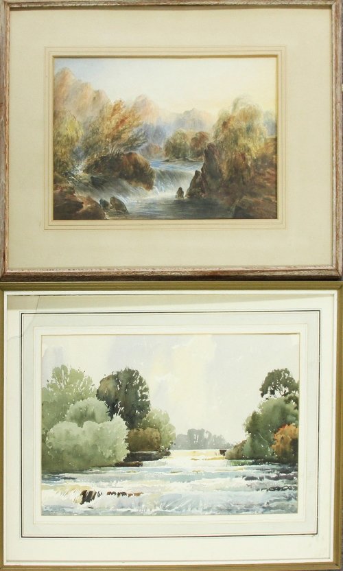 Appraisal: attributed to John Faulkner Falls of the Garry watercolour cm