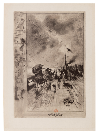 Appraisal: F LIX BUHOT Une Jet e en Angleterre Etching drypoint