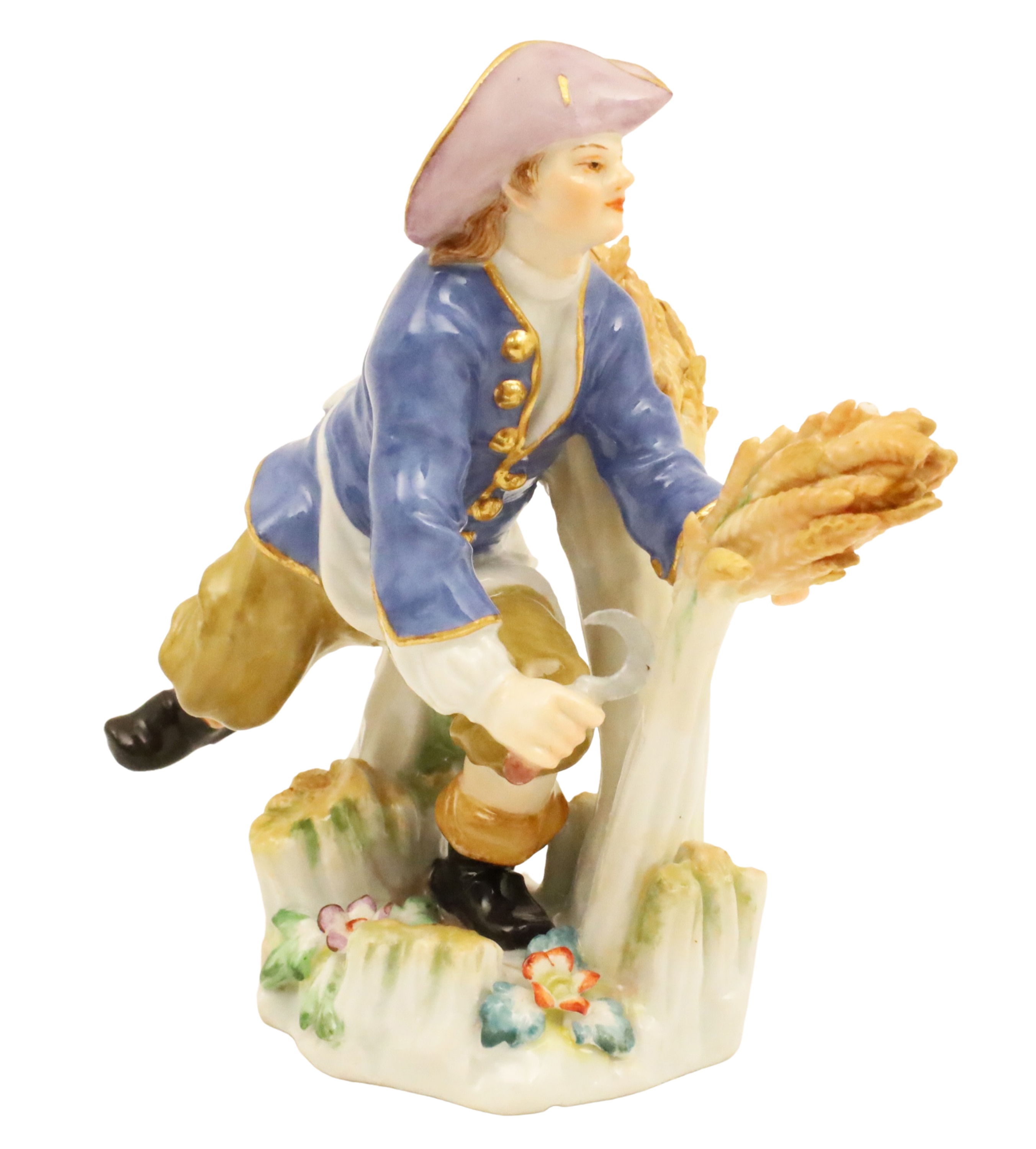 Appraisal: Meissen porcelain figurine of French worker cutting grain H Meissen