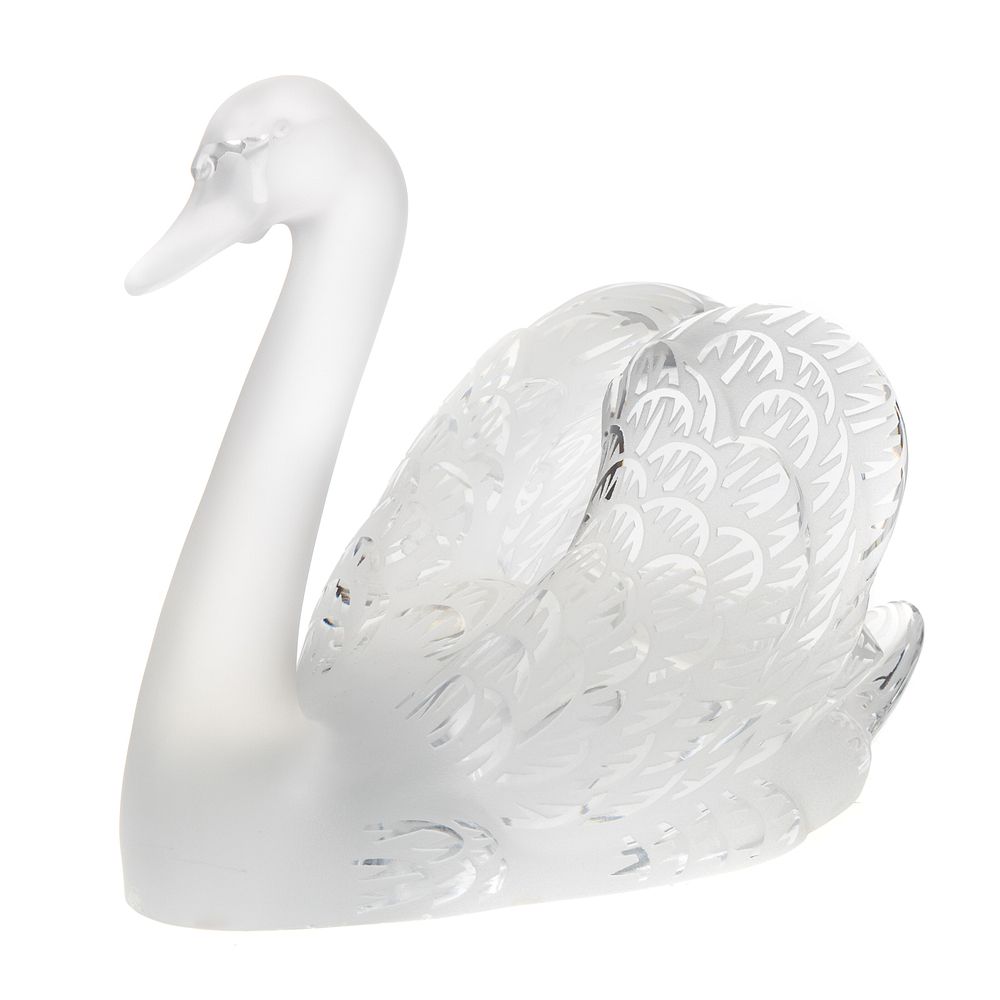 Appraisal: Lalique Crystal Swan - Cygne Tete Haute Clear and frosted