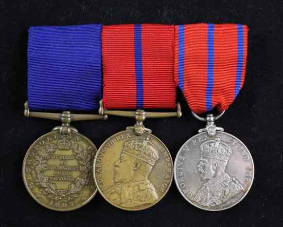 Appraisal: A Victorian Metropolitan Police commemorative medal group to P C