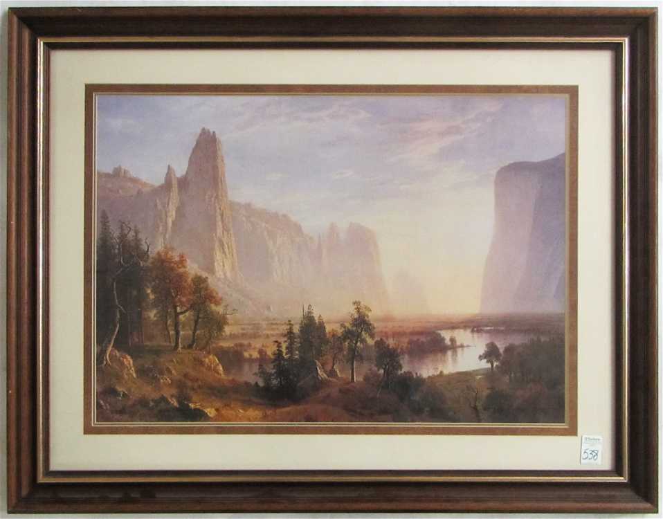 Appraisal: A COLOR LITHOGRAPH after the original painting of Yosemite valley