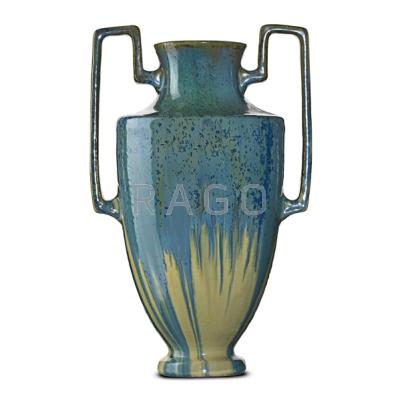 Appraisal: FULPER Tall rare urn Blue and Ivory Flambe glaze Flemington