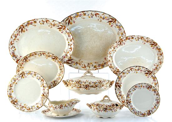 Appraisal: English partial dinner service circa Kew pattern consisting of plates