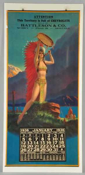 Appraisal: Scobey Montana Indian Princess Calendar Description Title of calendar in