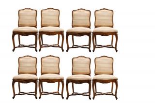 Appraisal: Set Walnut Louis XV Style Dining Chairs Continental th century