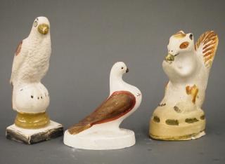 Appraisal: Chalkware figures Three turn of the century chalkware figures with