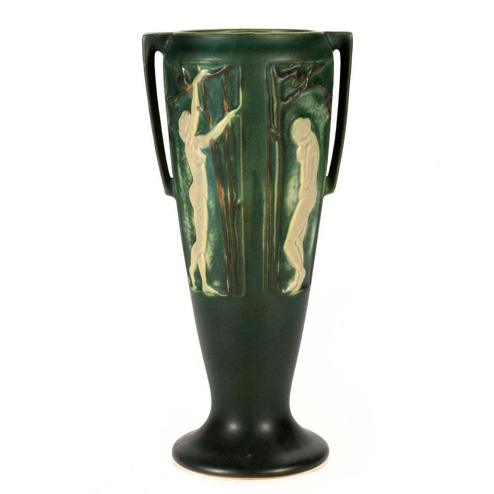 Appraisal: Deco Pate sur Pate Vase A tapering form with figural