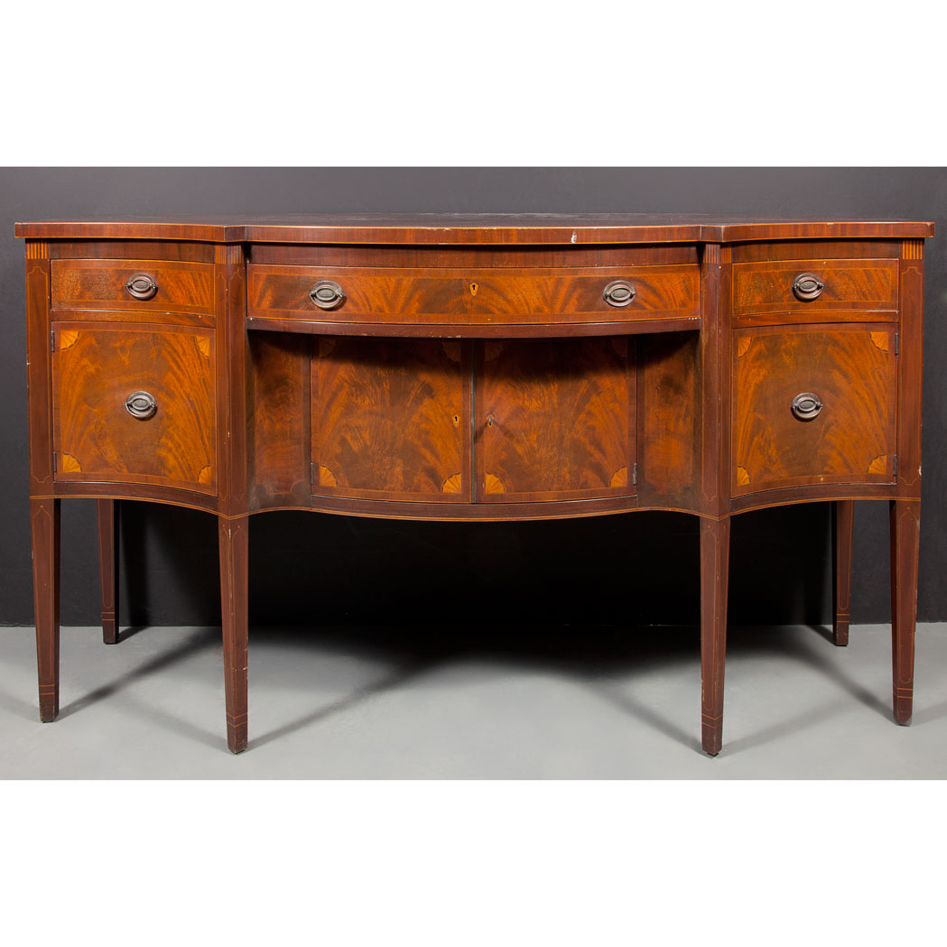 Appraisal: George III Style Mahogany Sideboard th Century The serpentine-shaped top