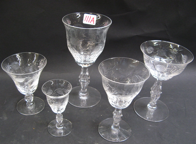 Appraisal: AMERICAN CUT CRYSTAL DRINKS SET pieces clear gravic engraved and