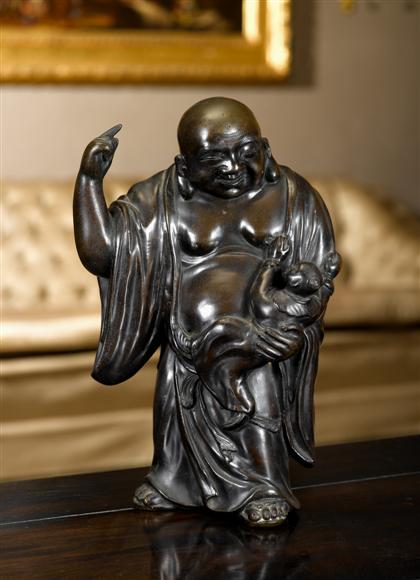 Appraisal: Japanese bronze Hotei figurelate th century