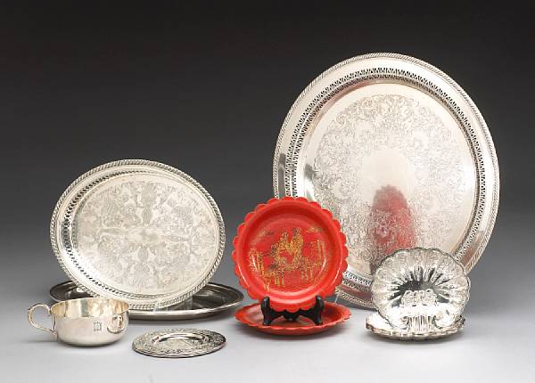 Appraisal: A group of plated items and flatware Including pc bachelor's